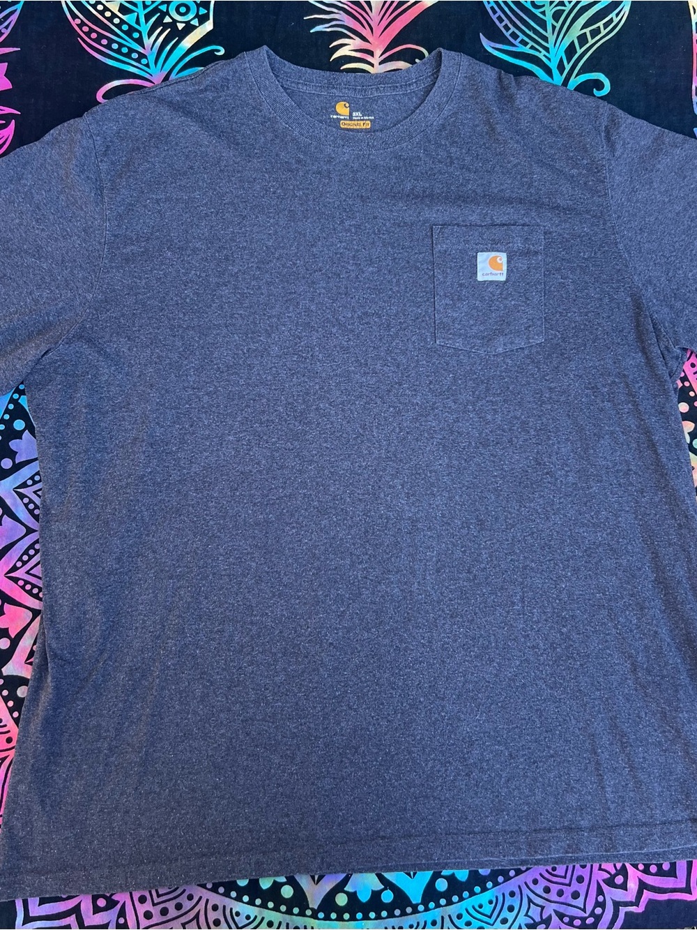 Carhartt Men’s Short-Sleeve Pocket Tee in Navy Heather
